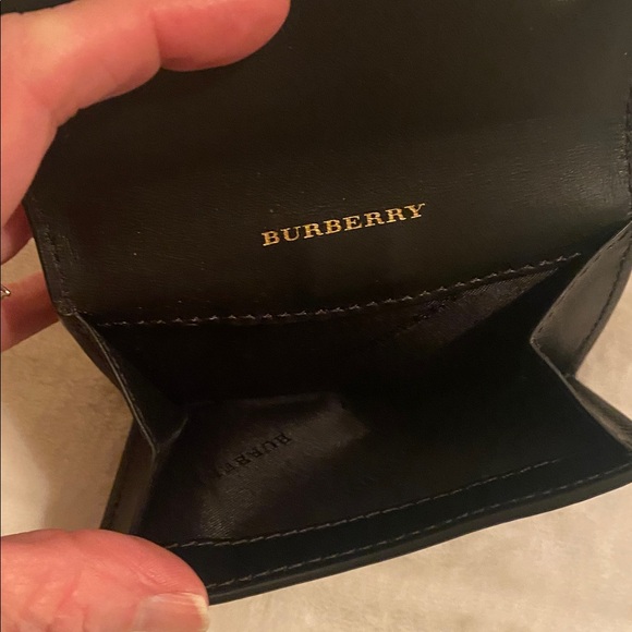Authentic Burberry Black Leather and Plaid Canvas Wallet - Picture 9 of 10
